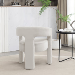 Armchair, Velvet Upholstery in Beige
