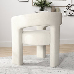 Armchair, Velvet Upholstery in Beige