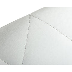 Armchair, White Faux Leather with Gold Steel Legs