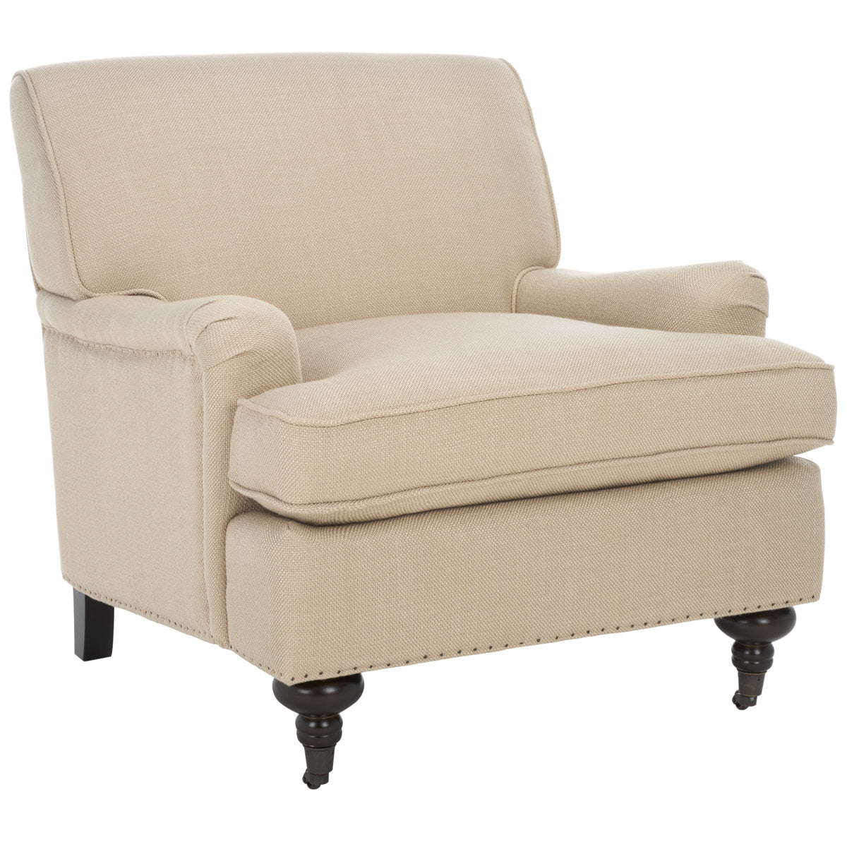 Armchair with Birch Frame in Antique Gold Upholstery