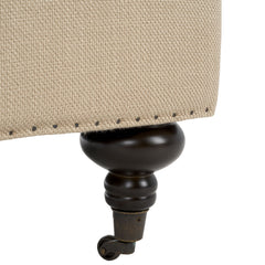 Armchair with Birch Frame in Antique Gold Upholstery