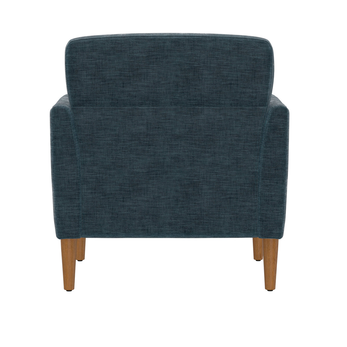 Armchair with Chenille Upholstery and Brown Solid Wood Legs