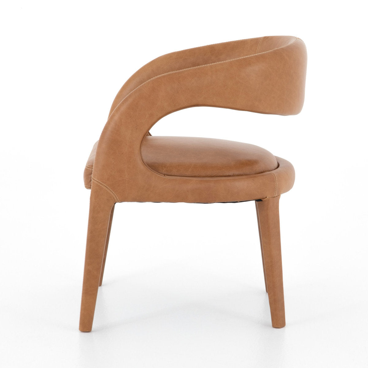 Armchair with Full Back and Curved Arms, Fully Assembled