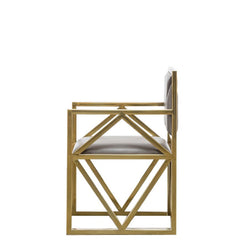 Armchair with Genuine Leather Upholstery and Metal Frame