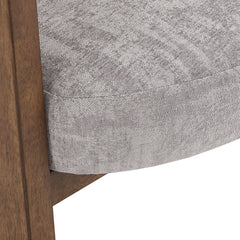 Armchair with Gray Upholstery and Walnut Legs