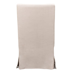 Armchair with Ivory Linen Upholstery and Gray Oak Legs