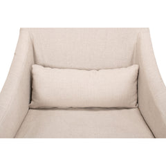 Armchair with Ivory Linen Upholstery and Gray Oak Legs