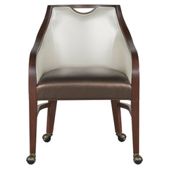 Armchair with Linen Upholstery and Tobacco Wood Legs