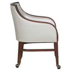Armchair with Linen Upholstery and Tobacco Wood Legs