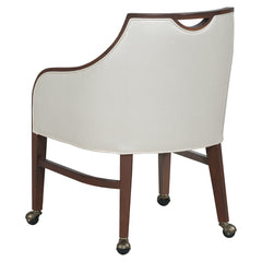 Armchair with Linen Upholstery and Tobacco Wood Legs