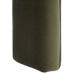 Armchair with Low Back and Wood Legs, Olive Green Velvet