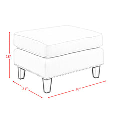 Armchair with Ottoman, Polyester in French Script with Espresso Legs