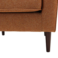 Armchair with Polyester Blend Upholstery and Brown Legs