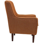 Armchair with Polyester Blend Upholstery and Brown Legs