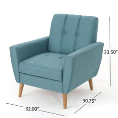 Armchair with Polyester Upholstery and Natural Legs
