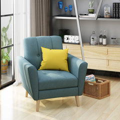 Armchair with Polyester Upholstery and Natural Legs