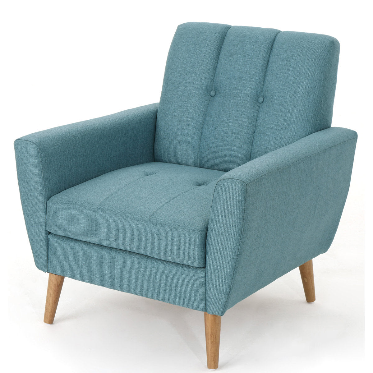 Armchair with Polyester Upholstery and Natural Legs