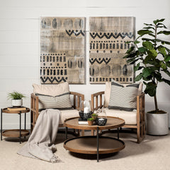 Armchair with Solid Ash Wood Frame and Fabric Upholstery