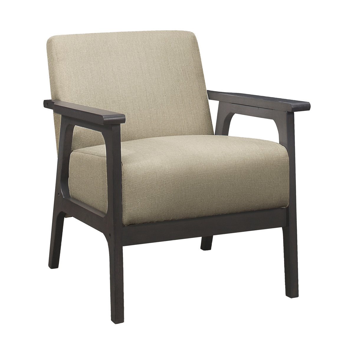 Armchair with Solid Rubberwood Frame and Polyester Upholstery