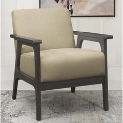 Armchair with Solid Rubberwood Frame and Polyester Upholstery