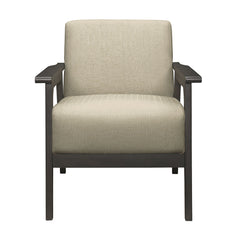 Armchair with Solid Rubberwood Frame and Polyester Upholstery