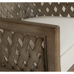Armchair with Solid Wood Frame and Cotton Upholstery in Gray Wash