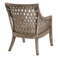 Armchair with Solid Wood Frame and Cotton Upholstery in Gray Wash