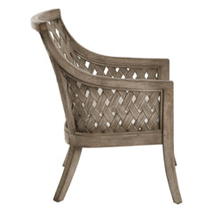 Armchair with Solid Wood Frame and Cotton Upholstery in Gray Wash