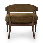 Armchair with Solid Wood Frame and Leather Upholstery