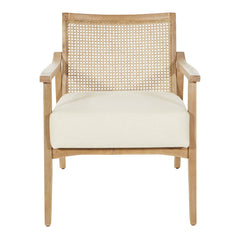 Armchair with Solid Wood Frame and Light Brown Legs