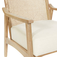 Armchair with Solid Wood Frame and Light Brown Legs