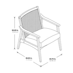 Armchair with Solid Wood Frame and Light Brown Legs
