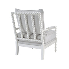 Armchair with Solid Wood Frame and Linen Blend Upholstery