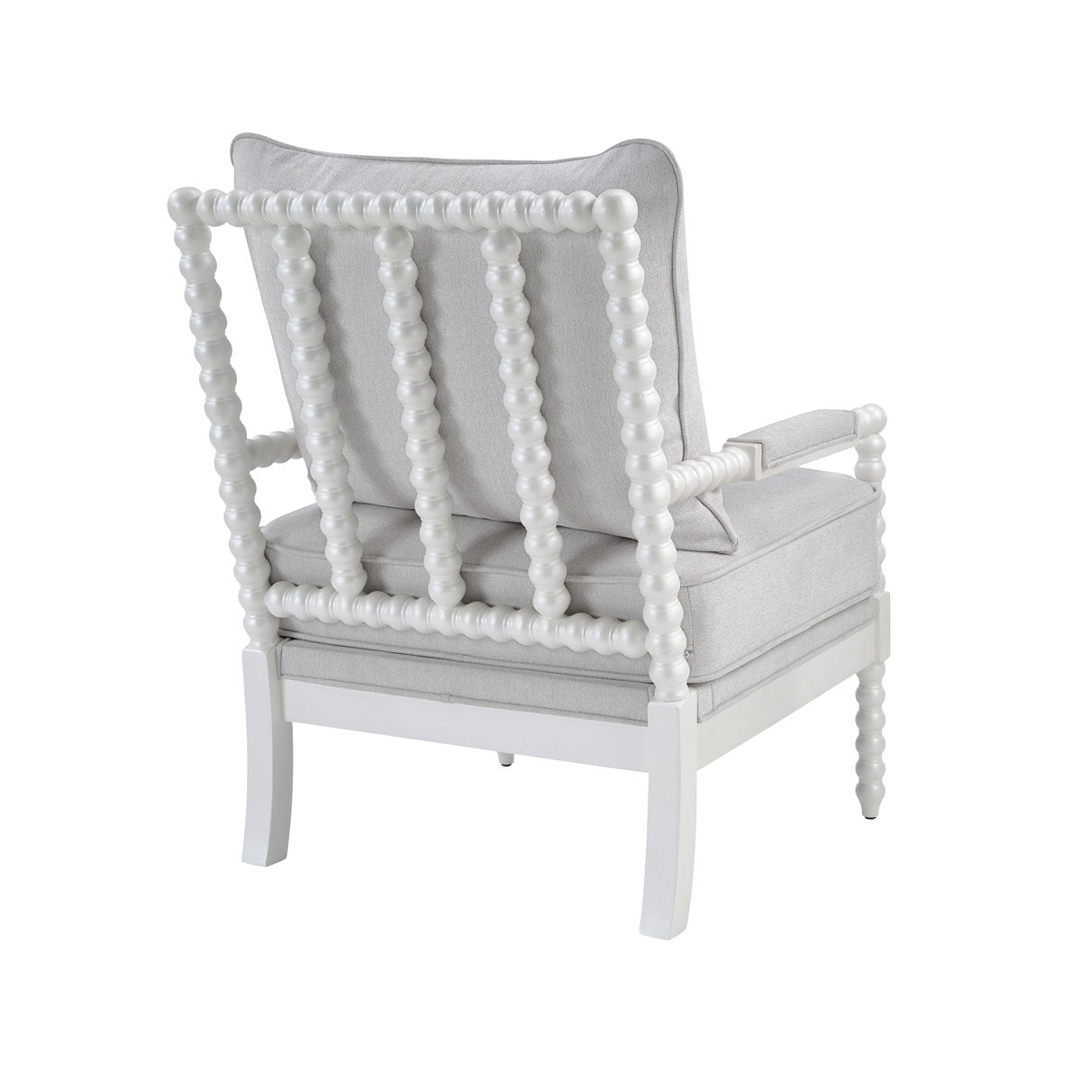 Armchair with Solid Wood Frame and Linen Blend Upholstery