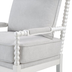 Armchair with Solid Wood Frame and Linen Blend Upholstery
