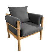 Armchair with Solid Wood Frame and Removable Lumbar Pillow