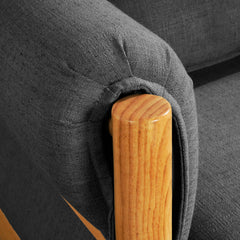 Armchair with Solid Wood Frame and Removable Lumbar Pillow