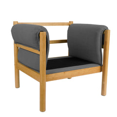 Armchair with Solid Wood Frame and Removable Lumbar Pillow