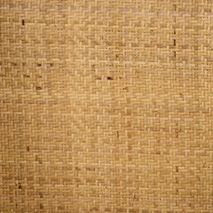 Armchair with Solid Wood Frame and White/Natural Cane Details