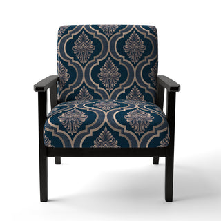 Armchair with Solid Wood Frame, Blue Velvet