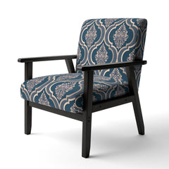 Armchair with Solid Wood Frame, Blue Velvet