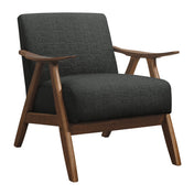 Armchair with Solid Wood Frame in Dark Gray