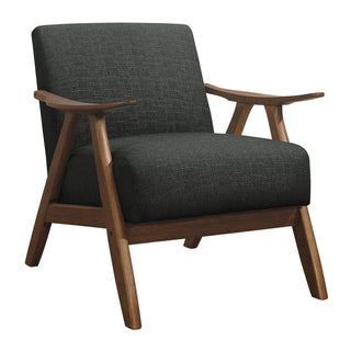 Armchair with Solid Wood Frame in Dark Gray