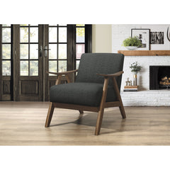 Armchair with Solid Wood Frame in Dark Gray