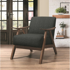 Armchair with Solid Wood Frame in Dark Gray