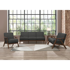 Armchair with Solid Wood Frame in Dark Gray