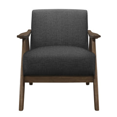 Armchair with Solid Wood Frame in Dark Gray