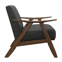 Armchair with Solid Wood Frame in Dark Gray