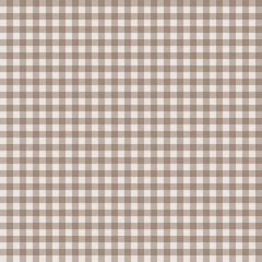 Armchair with Tan Gingham Plaid Upholstery and Espresso Wood Legs