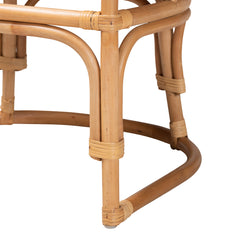 Armchair with Wicker Frame in White Cotton Upholstery